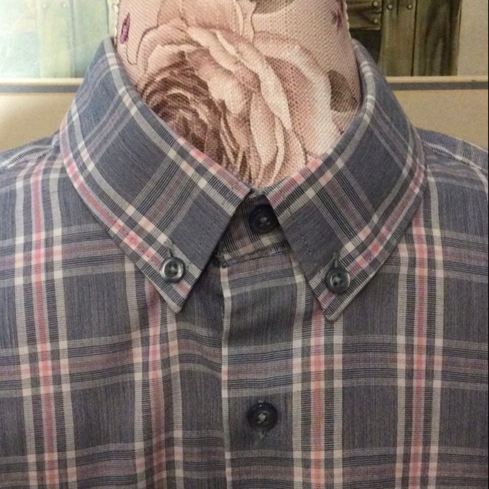 Primark Blue & Red Dress Shirt - Picture 4 of 9